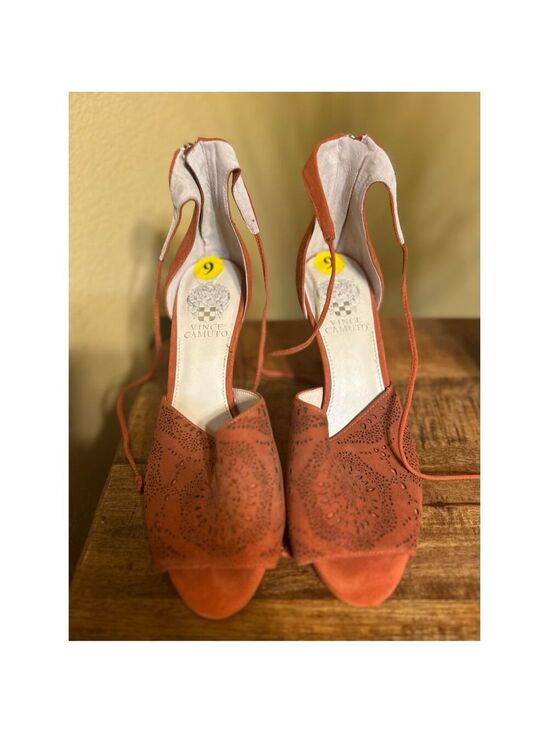 Vince Camuto Shoes - Vince Camuto suede orangish/red heels